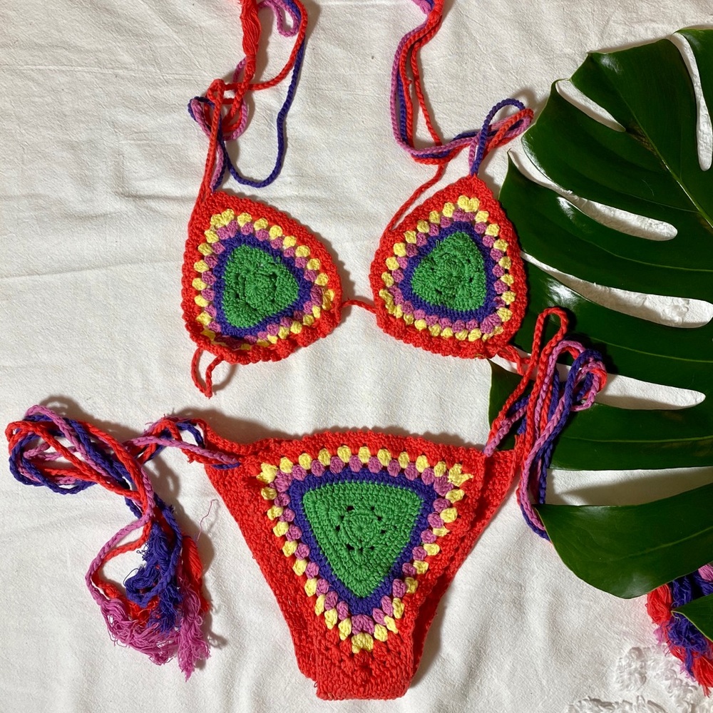 Crochet Multi Colored Bikini - image 1